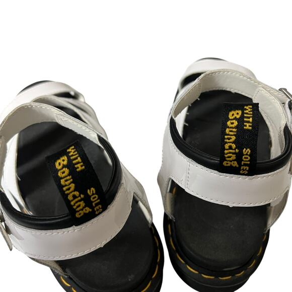 Dr.‎ Martens Blaire Platform Sandals White Patent Leather Women's 10 EU 42 Shoes - Picture 4 of 16